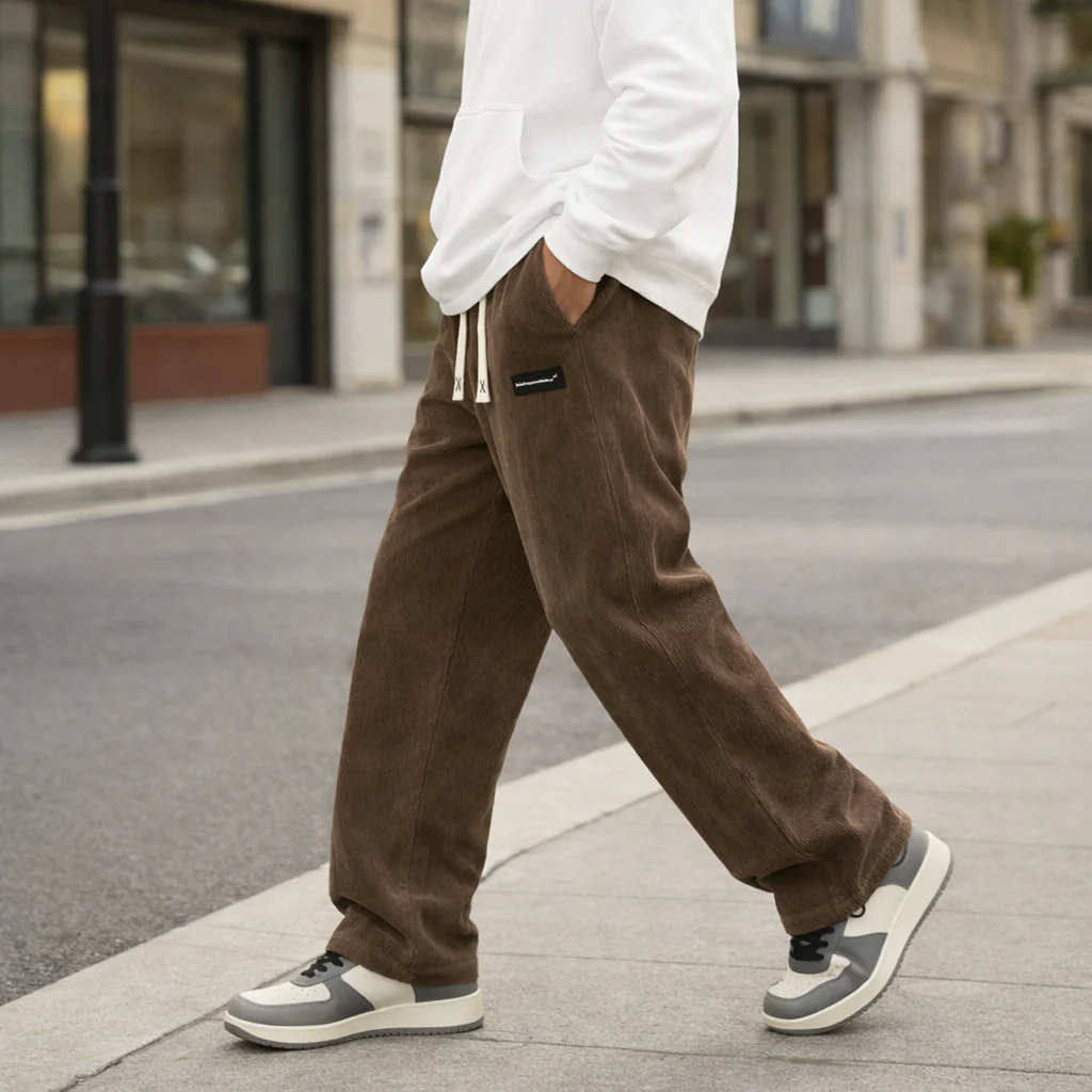 Cordwell™ – Relaxed Straight-Leg Corduroy Drawstring Pants for Men + 50% OFF - Image 2